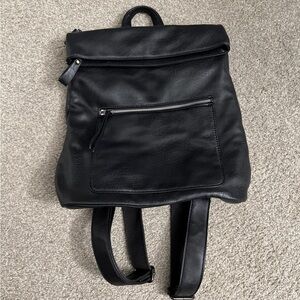 Black Vegan Leather Backpack